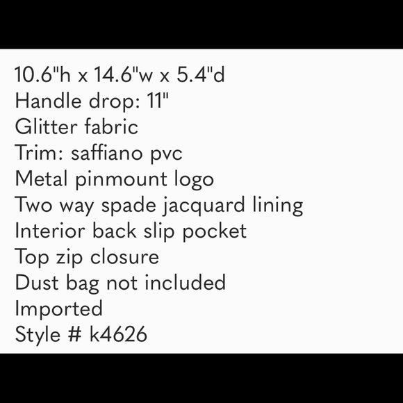 Black glitter Kate Spade Bag - Picture 4 of 6